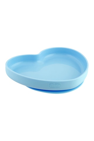 Piatto cuore in silicone - Da 9 mesi - Blu