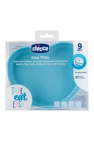 Piatto cuore in silicone - Da 9 mesi - Blu