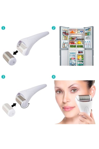 Rullo di ghiaccio per viso - Verde scuro e bianco