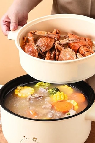 Pentola a pressione vapore elettrica multifunzione - Bianco - 2,5 l