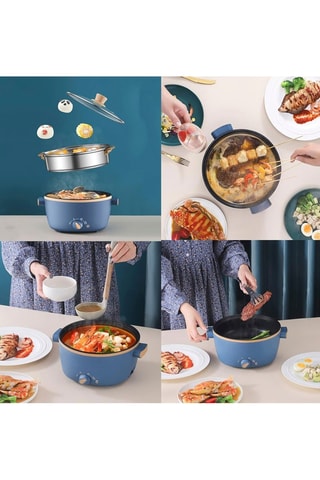 Pentola a pressione vapore elettrica multifunzione - Blu - 2,5 l