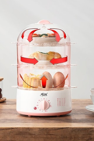 Vaporiera elettrica in termoplastica senza BPA - 3 livelli