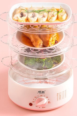 Vaporiera elettrica in termoplastica senza BPA - 3 livelli