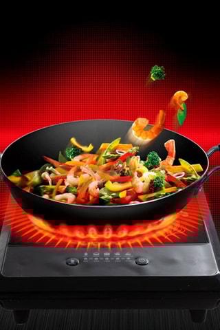 Piastra a induzione in cristallo - Nero