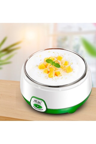 Yogurtiera senza BPA - Bianco e verde