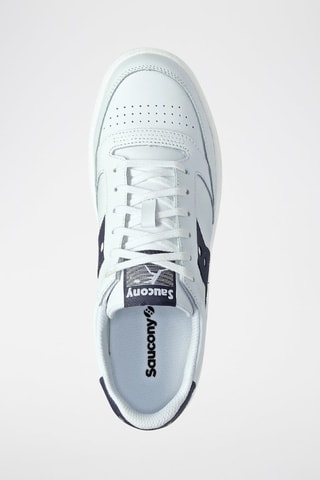 Leren Sneakers Jazz Court - Wit en marineblauw