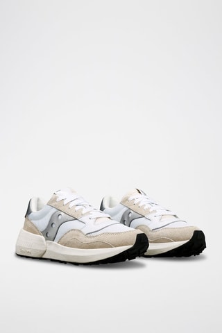 Nubuck Sneakers Jazz - Wit en zilverkleurig