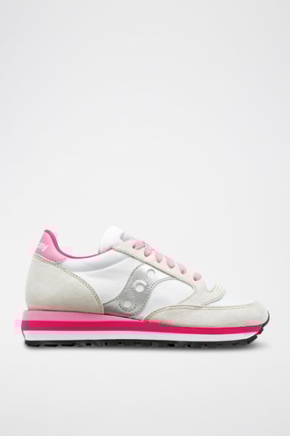 Zapatillas de piel Jazz Triple - Blanco y rosa