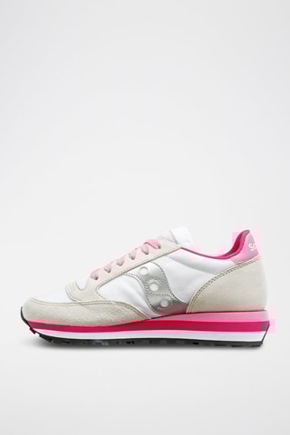 Zapatillas de piel Jazz Triple - Blanco y rosa