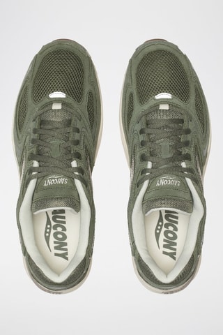 Zapatillas de piel Grid Jazz 9 - Verde oliva y blanco