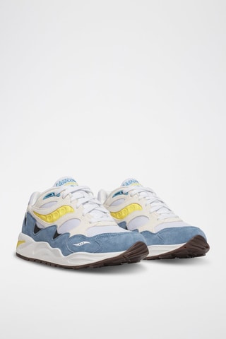 Zapatillas de nobuk Grid Shadow 2 - Azul cobalto y blanco