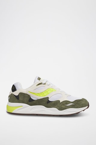 Zapatillas de nobuk Grid Shadow 2 - Blanco y verde