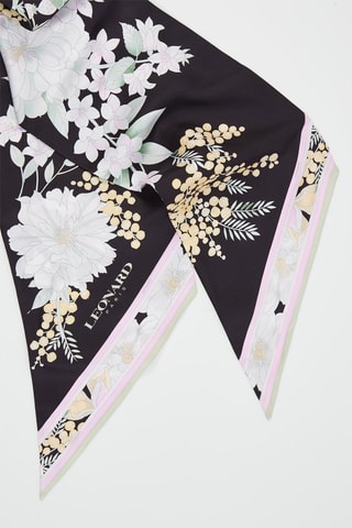 Bandeau en soie Lucky - Noir et rose