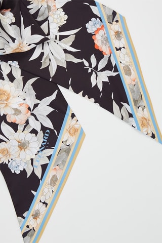 Bandeau en soie Marcia - Noir et ciel