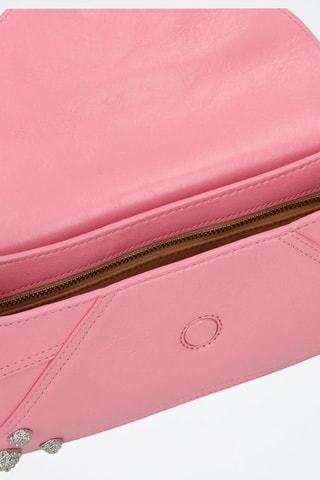 Sac porté épaule en cuir - Rose