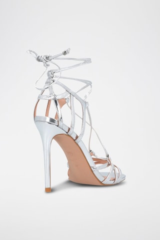 Sandales à talons vernies - Argenté