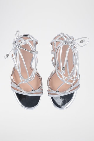 Sandales à talons vernies - Argenté