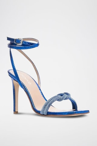 Sandales à talons en cuir de chèvre - Bleu