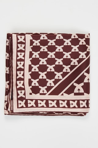 Carré en soie Design logo - Marron