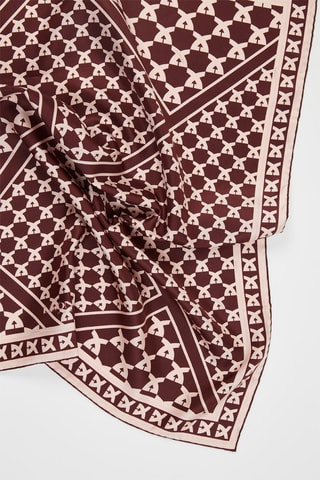 Carré en soie Design logo - Marron