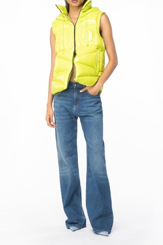 Gilet à capuche sans manches - Jaune fluo