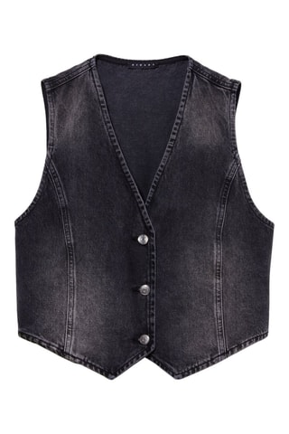 Gilet sans manches en jean - noir