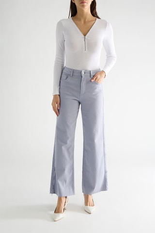 Pantalon straight taille haute Provence - Gris clair