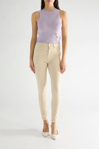 Pantalon skinny taille haute Tamara - Beige
