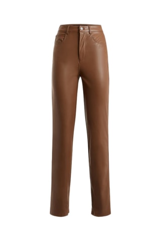 Pantalon taille haute - Marron
