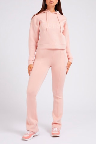 Pantalon flare taille haute Rose