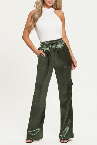 Pantalon taille haute - Kaki