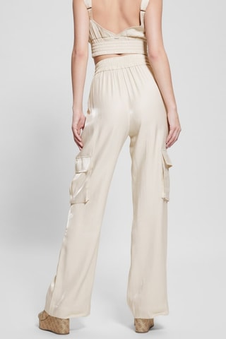 Pantalon cargo taille haute - Beige