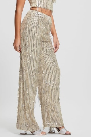 Pantalon taille haute - Beige