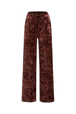 Pantalon wide legs taille haute en velours - Camel