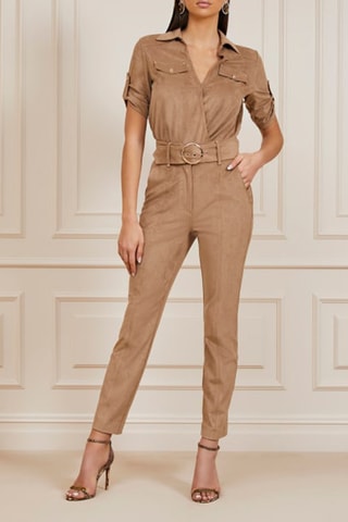 Pantalon regular - Beige