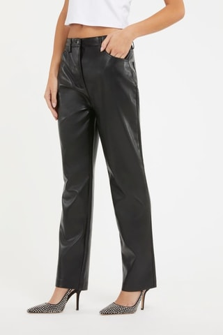 Pantalon droit 7/8 taille haute - Noir