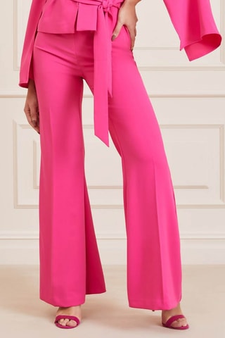 Pantalon wide legs taille haute - Fuchsia