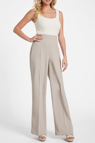 Pantalon palazzo taille haute - Taupe