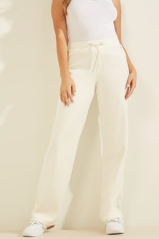 Pantalon wide legs taille haute Blanc