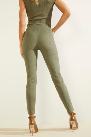 Pantalon slim taille haute Kaki