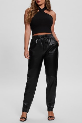 Pantalon regular taille haute - Noir