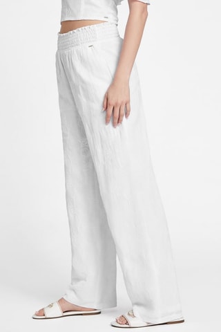 Pantalon palazzo taille haute - Blanc