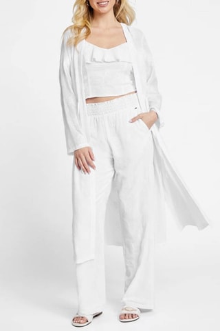 Pantalon palazzo taille haute - Blanc