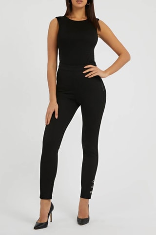 Pantalon slim taille haute - Noir