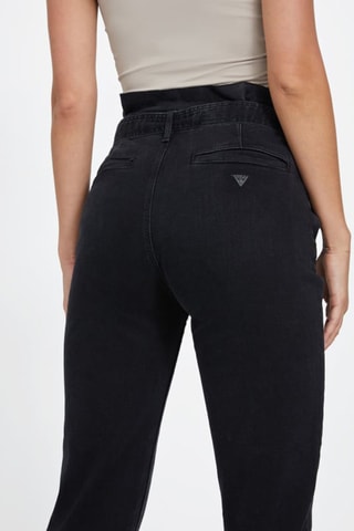 Jean relaxed 7/8 taille haute - Noir