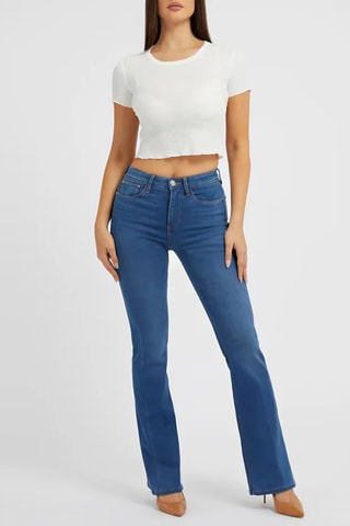 Jean flare taille haute - Bleu