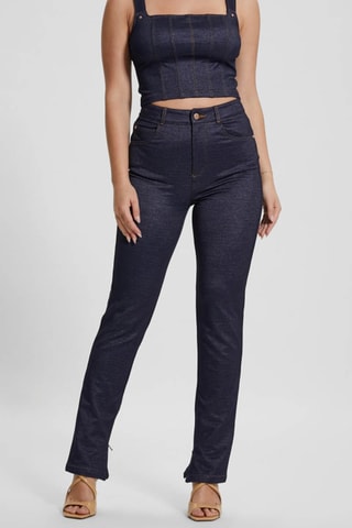 Jean slim taille haute - Bleu foncé