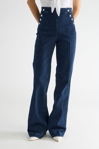 Jean palazzo taille haute Farah - Bleu foncé