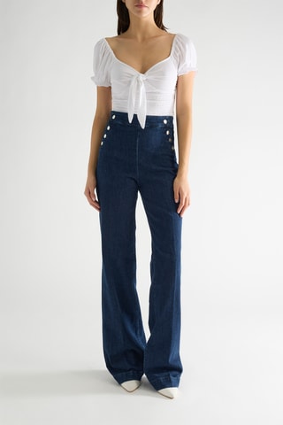 Jean palazzo taille haute Farah - Bleu foncé