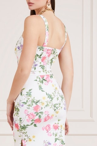 Crop top - Ecru et vert foncé